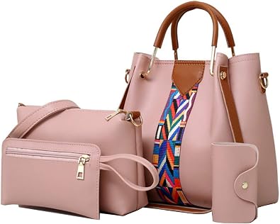 Women Handbag Set Top Handle Bag Soft PU Leather Tote Satchel Shoulder Clutch Bag Purse Wallet