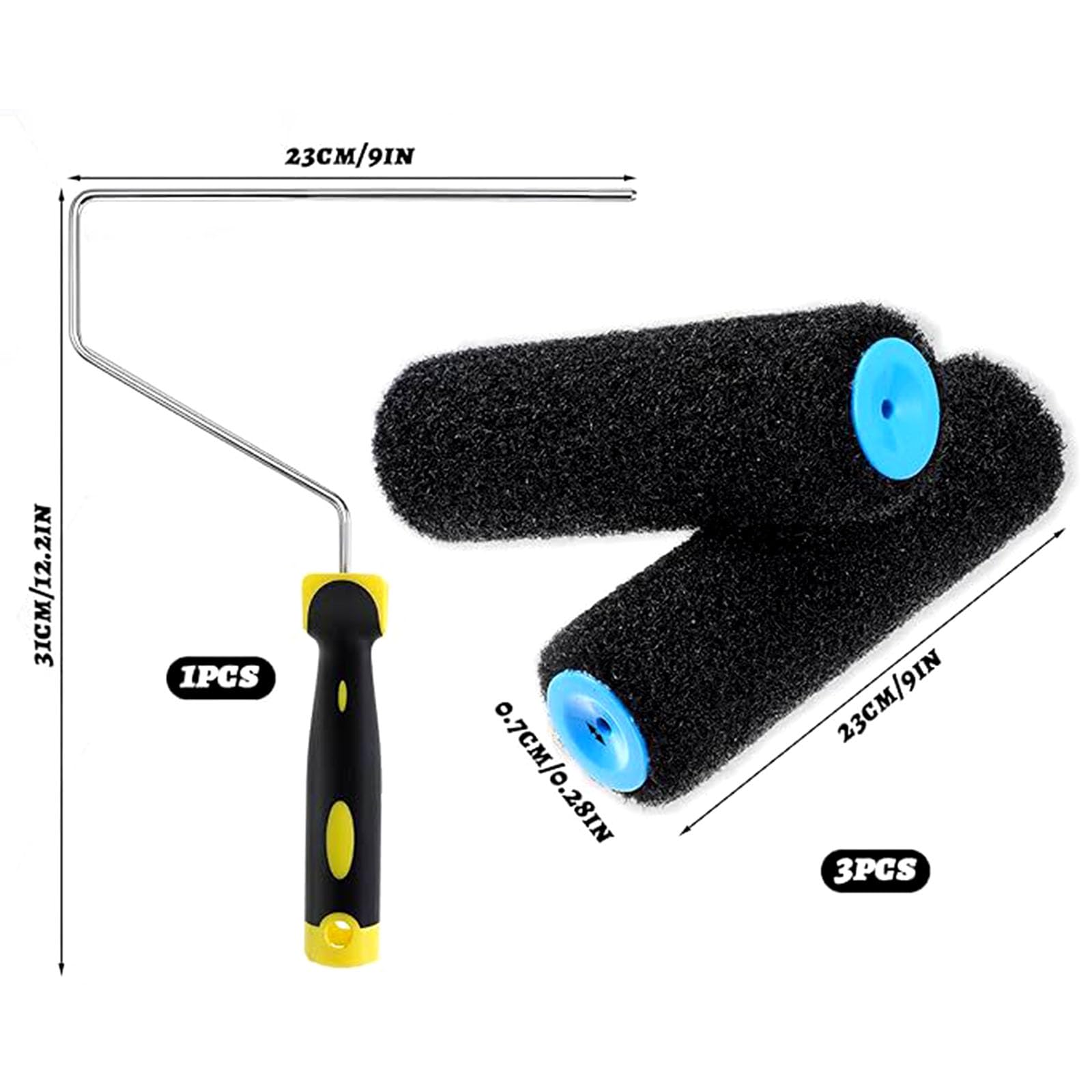 Mehrzweck Rollenabdeckungen für Trockenbauwände, 22, 9 cm (9 Zoll), 3 Stück, Zubehör für professionelle Wand und Deckenmalerei, Texturwalzenbürste