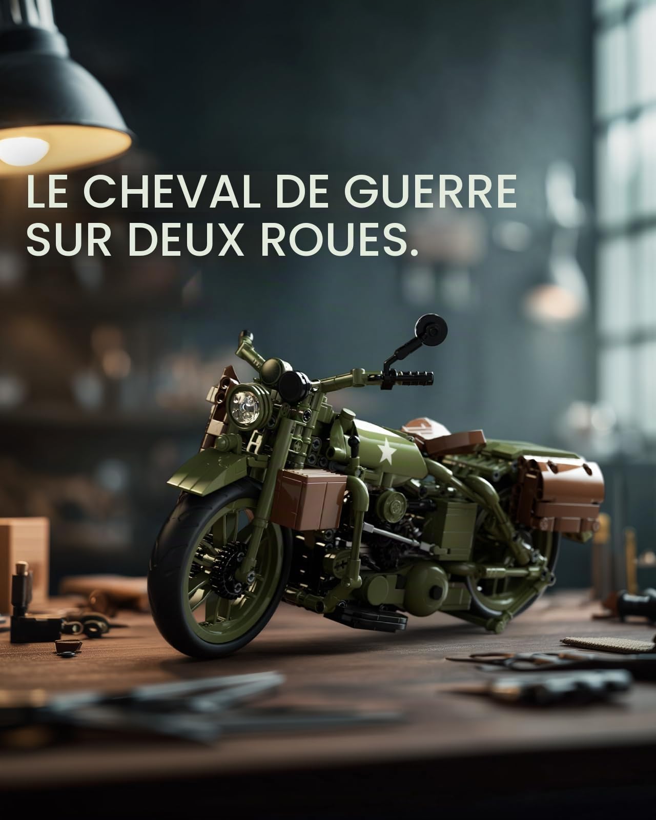 Nifeliz Militaire WLA Moto Sets De Construction, Moto Maquette pour Construction et Exposition pour Adultes, Dekoration & Geschenk (833 Pièces, NF10333)