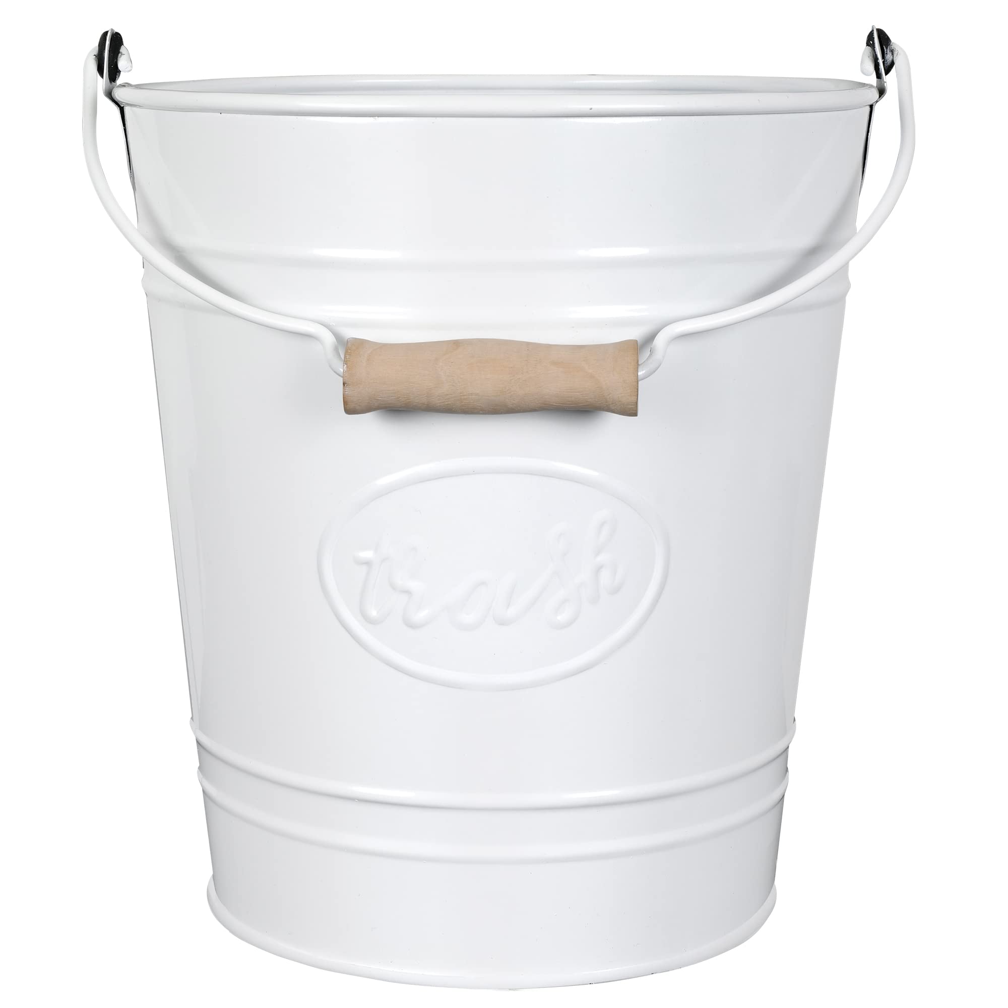 Autumn Alley Farmhouse Bathroom Trash Can - White Trash Can Bucket with ...