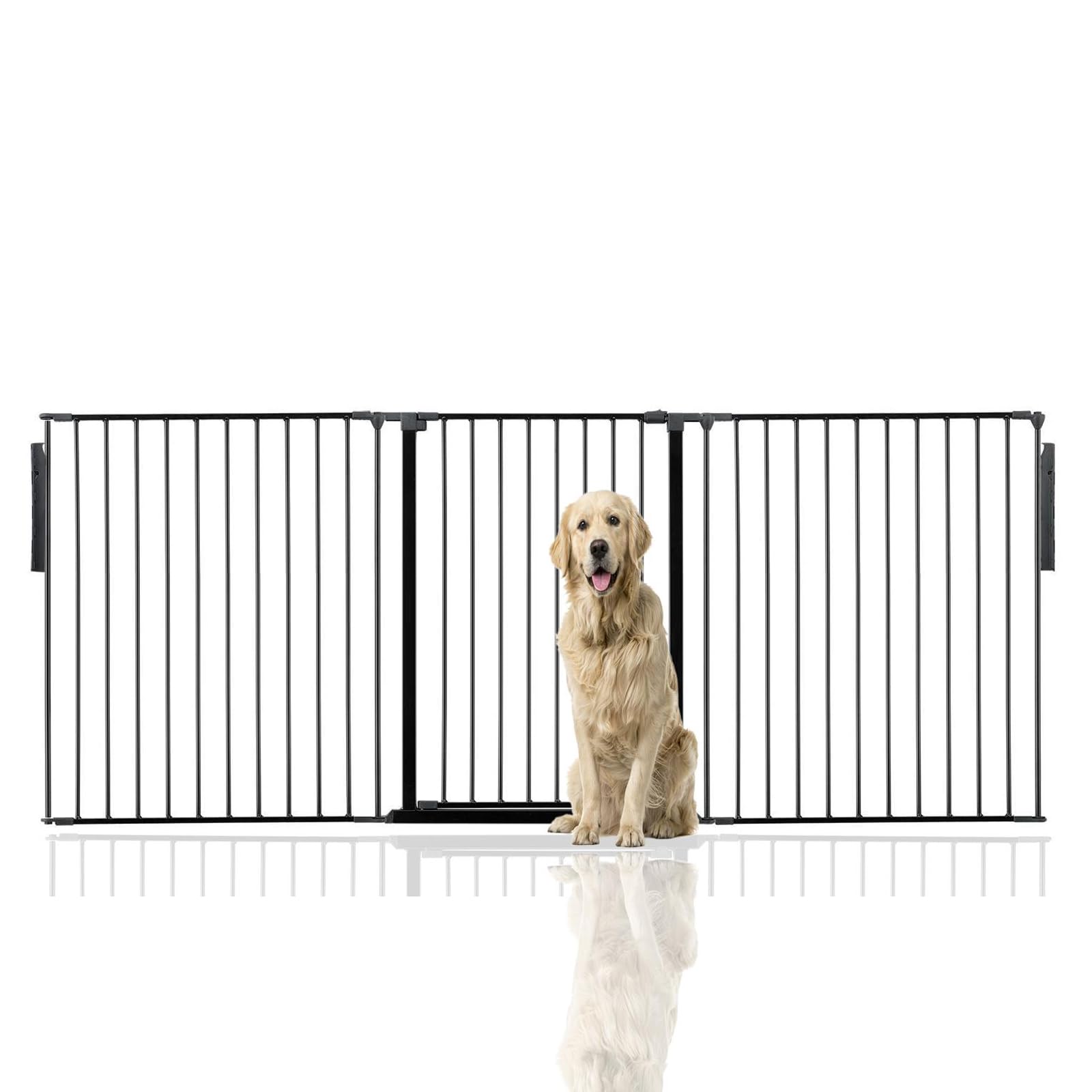 Bettacare 105cm Tall Multi Panel Dog Barrier - Black - Up to 226cm Wide - Metal
