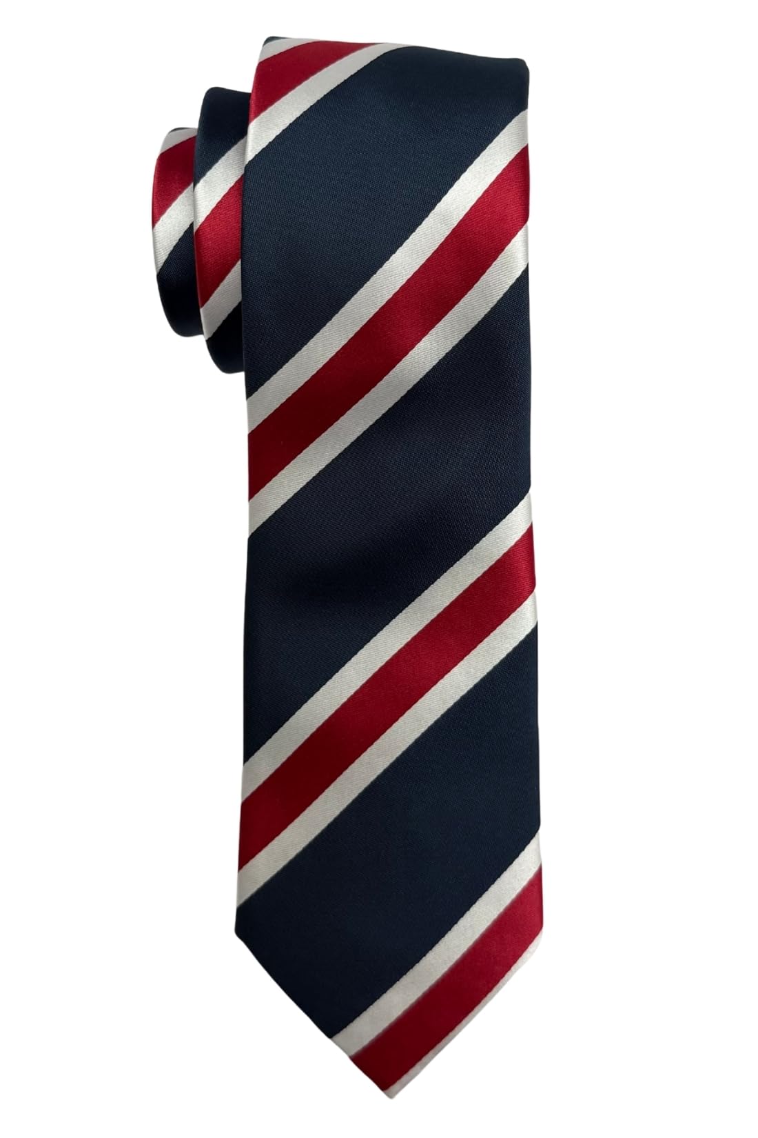 Navy Blue Microfiber Stripes Necktie For Men-image-25