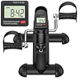 FEIERDUN Mini Exercise Bike, Under Desk Bike Pedal Exerciser for Arm/Leg Exercise, Adjustable Magnetic Resistance Desk Cycle with LCD Screen Display for Home/Office Workout