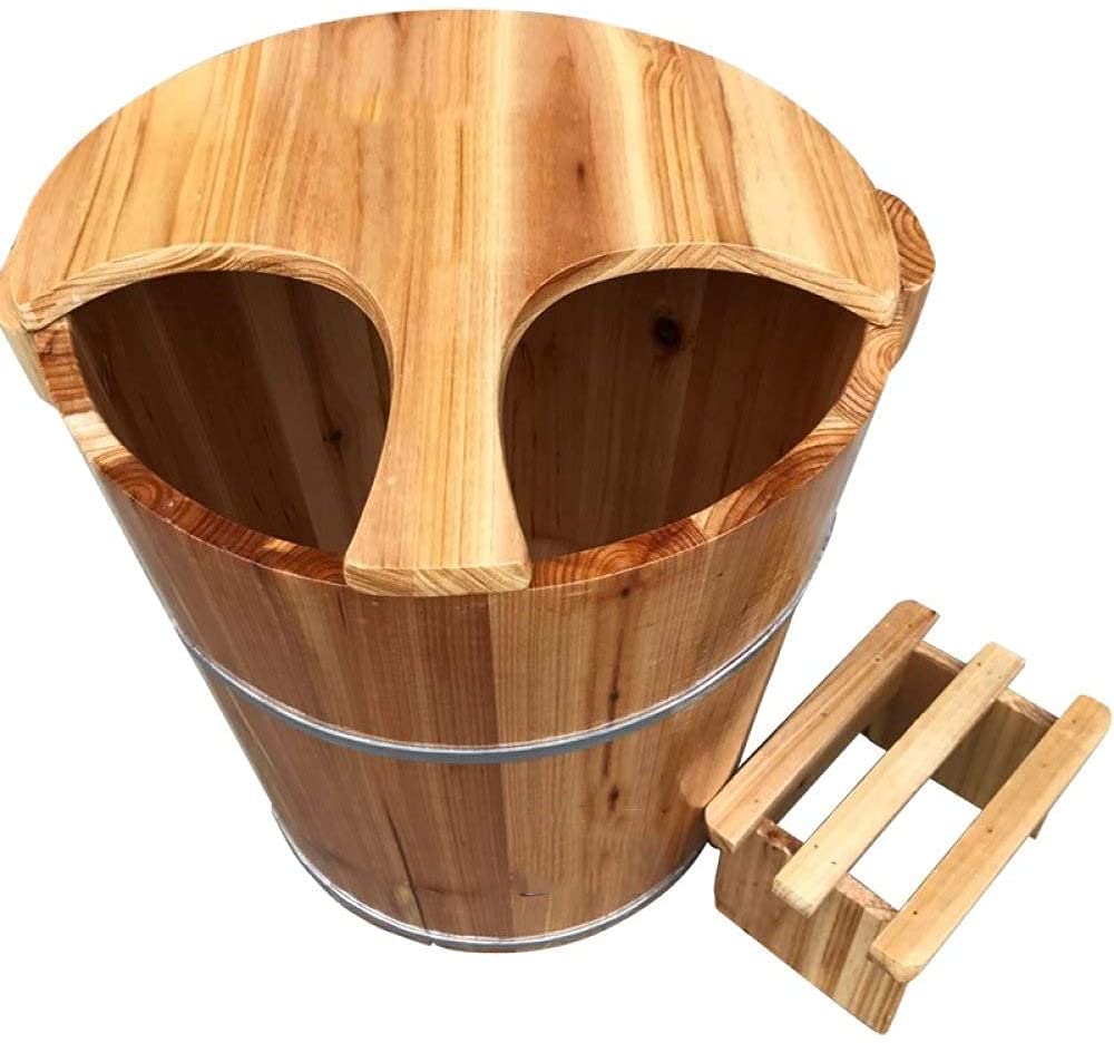 Pediküre Fußbad Wanne Becken 40cm Höhe Bad Fass Eimer Füße Holz Sauna Age Spa Mas