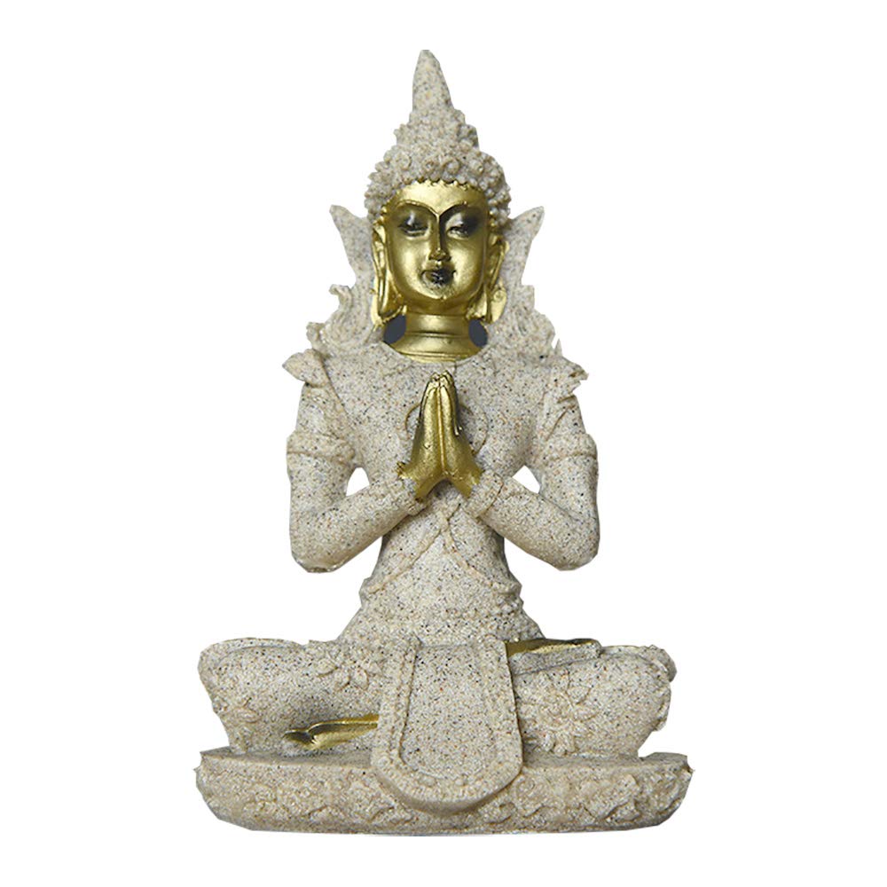 Pofet 1# The Hue Sandstone Meditation Buddha Statue Sculpture Hand Carved Figurine #31