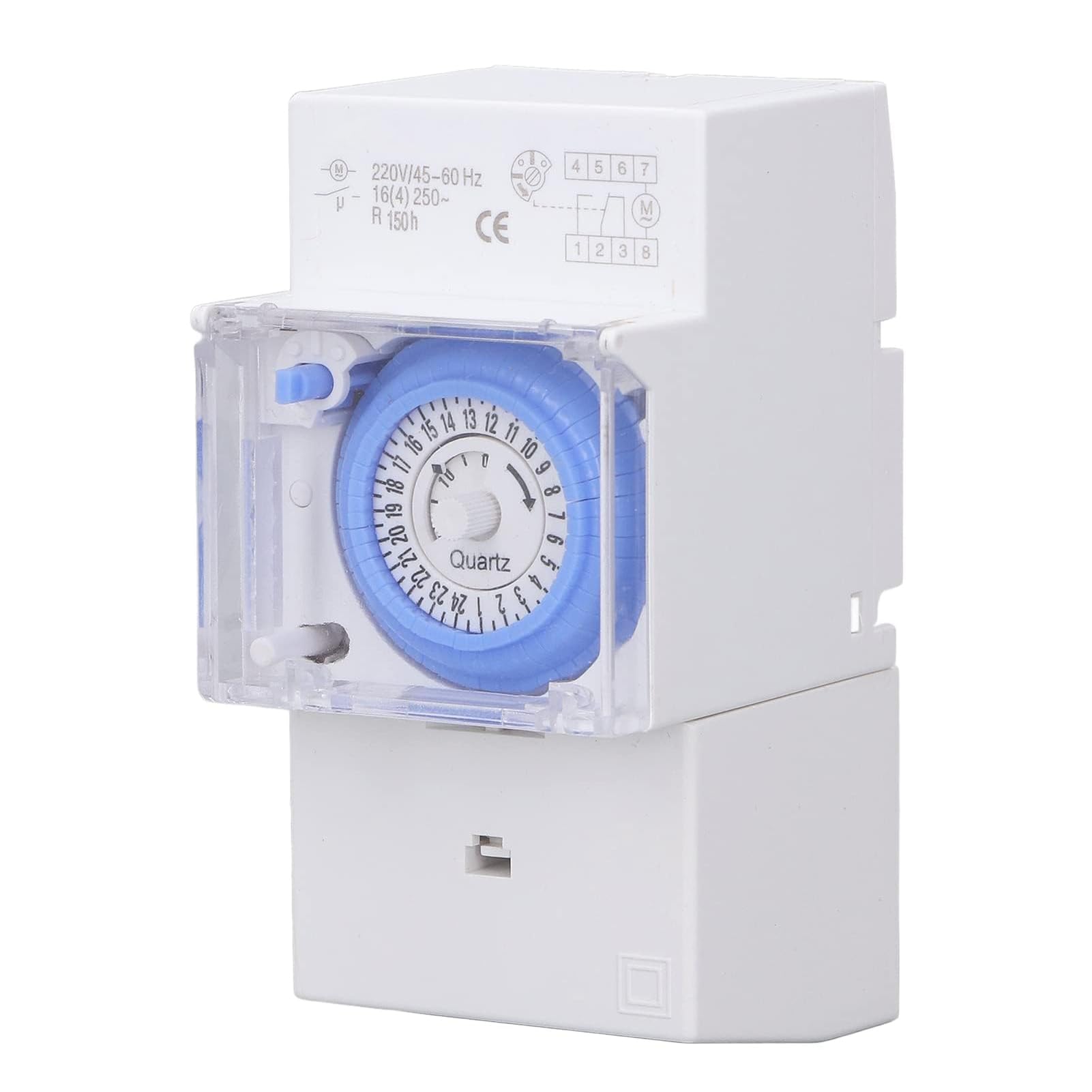 Jadeshay Minuterie Mécanique Étanche Horloge Programmable 24h Programmateur pour Chauffe Eau Électrique, AC230V