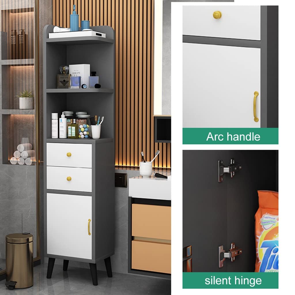 Amazon｜63インチの狭いキャビネット、自立型リネンタワーキャビネット