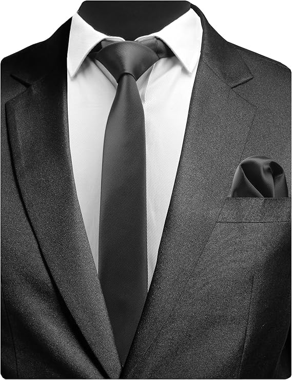 Image of Young Arrow Premium Microfiber Matte Finish Necktie for Men - Solid Formal Tie for Office, Wedding, Party, Groom & Groomsmen