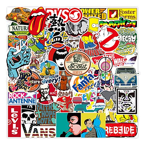 ステッカーセット 100枚 防水ステッカー シールパック ブランドステッカースーツケース 車 バイク ヘルメット スケボー ギターなどに適用 (100E)
