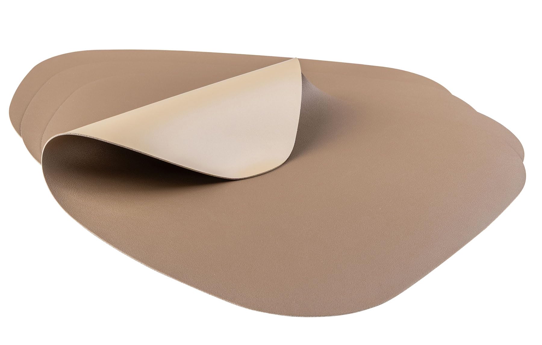Sets de table faciles à nettoyer aspect cuir marron beige