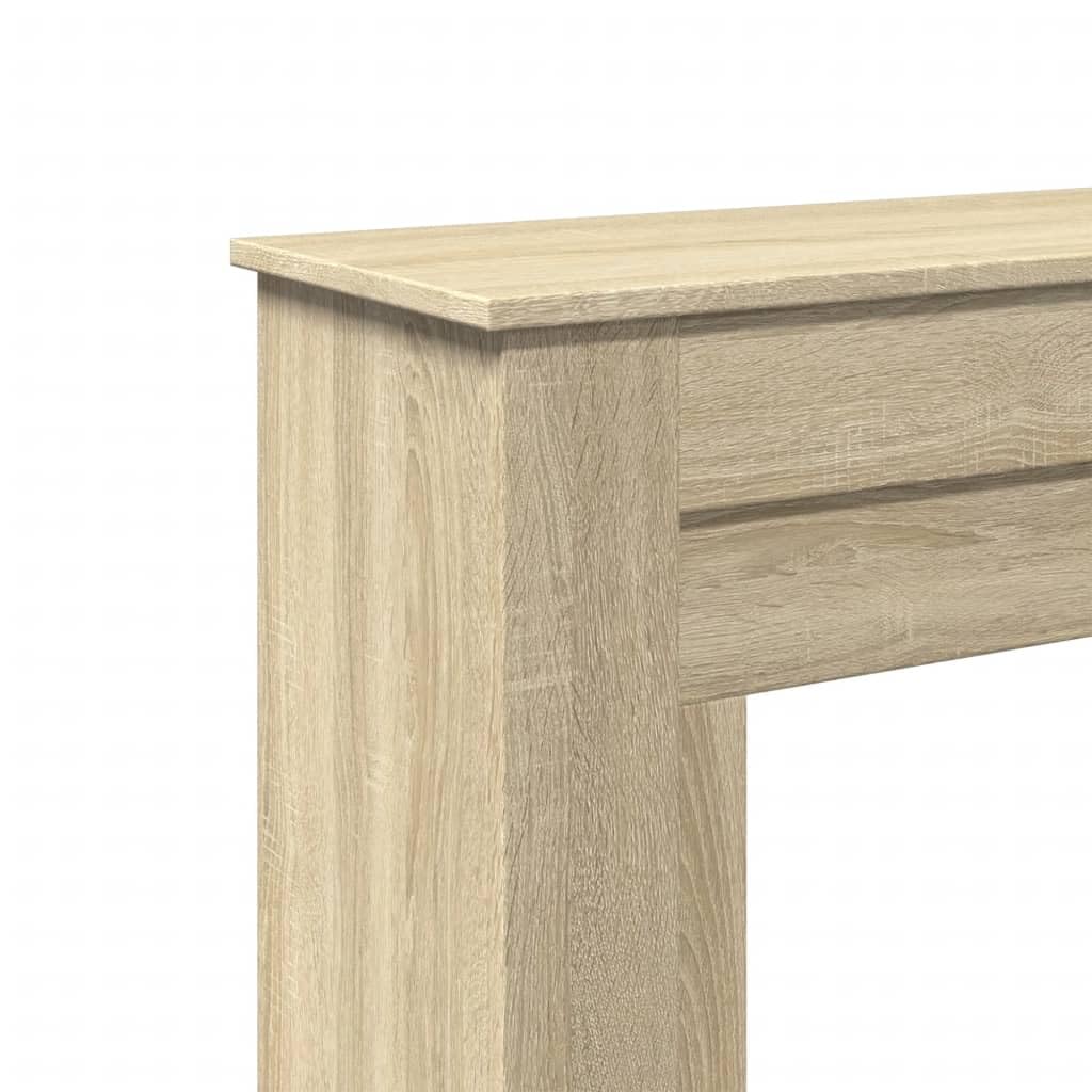 Obramowanie kominka z dębu Sonoma 90 x 30 x 90 cm, konsola kominkowa do kominka elektrycznego, dekoracyjna rama kominkowa z materiału drewnopochodnego