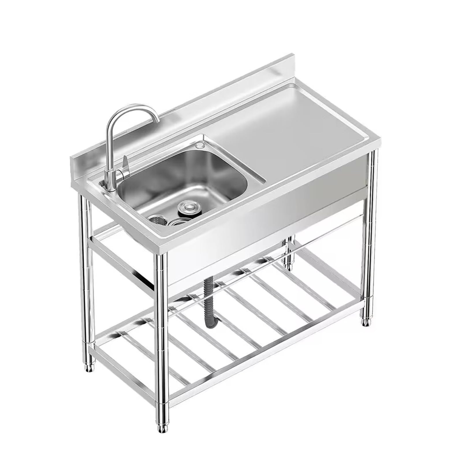 ZQFHSX Outdoor Garden Sink Unit with Drainer & Tap Versatile Kitchen Station for Home Restaurant& Functional Solution