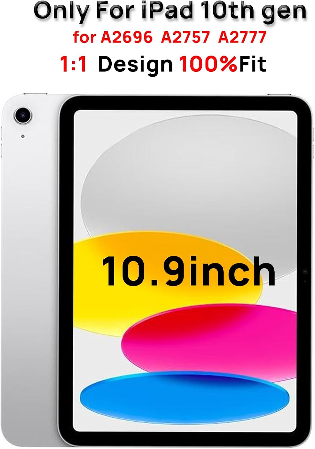 Screen Replacement for iPad 10 10th Generation, Touch Glass Compatible with 10.9inch10th Gen A2696 A2757 A2777, with Home Button and Tool Set