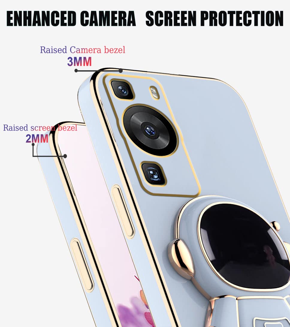 SEAHAI Funda Para Huawei P60 Pro Estuche, Carcasa De Antigolpes [Rugged Armour] Soporte Plegable Oculto Silicona TPU Bumper Anti-Caída Case - Negro