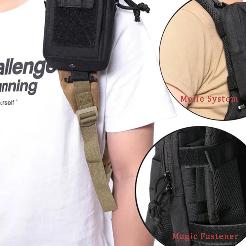 Universal Tactical Molle Pouch, Compact Admin Shoulder Bag, Adjustable Duty Belt Accessories, Magazine Bag for Outdoor Sports, Versatile Walkie Talkie Holder Carrier