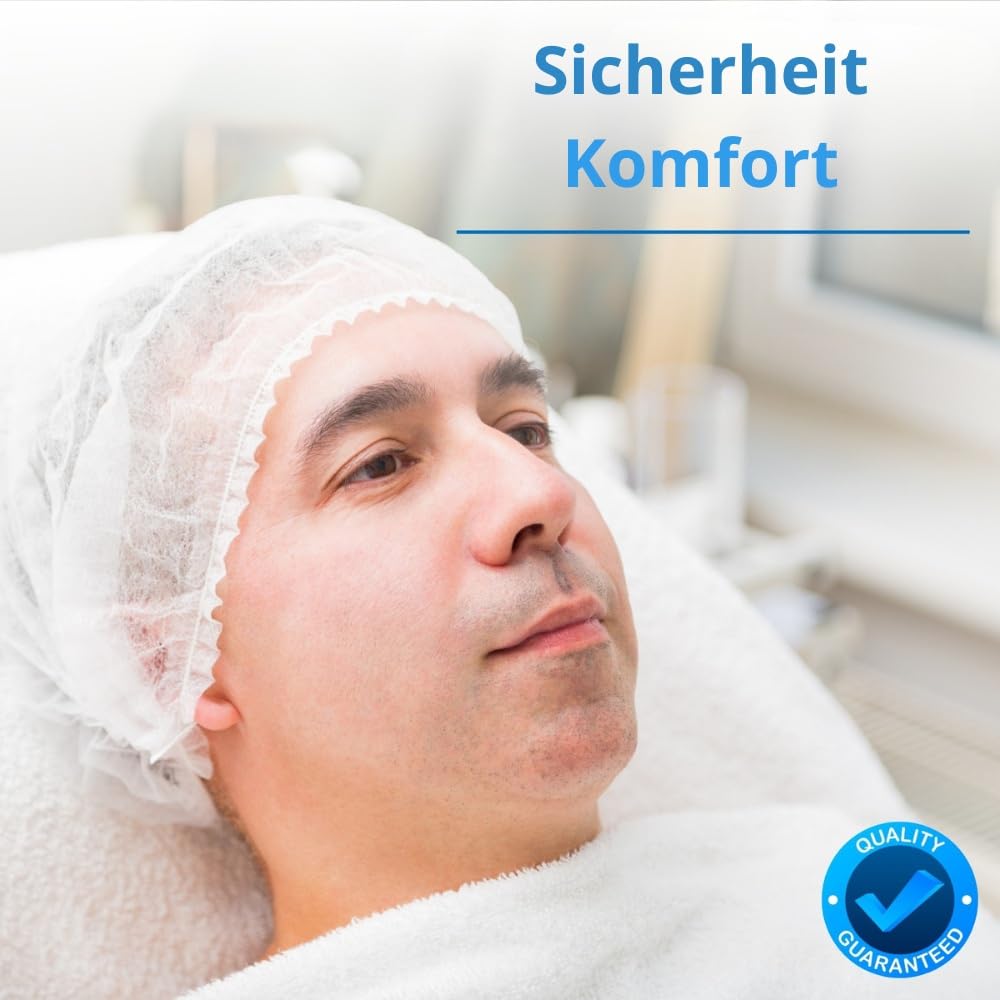 SANTEX 300 Haarnetz Küche - Hair Bonnet - SEHR KOMFORTABEL - Kopfhauben Einweg - Kochmütze - Surgical Cap PROFESSIONELL - Einwegkappen - Einmal Haarnetz - Cover Hair - Kopfnetz - Koch Haube