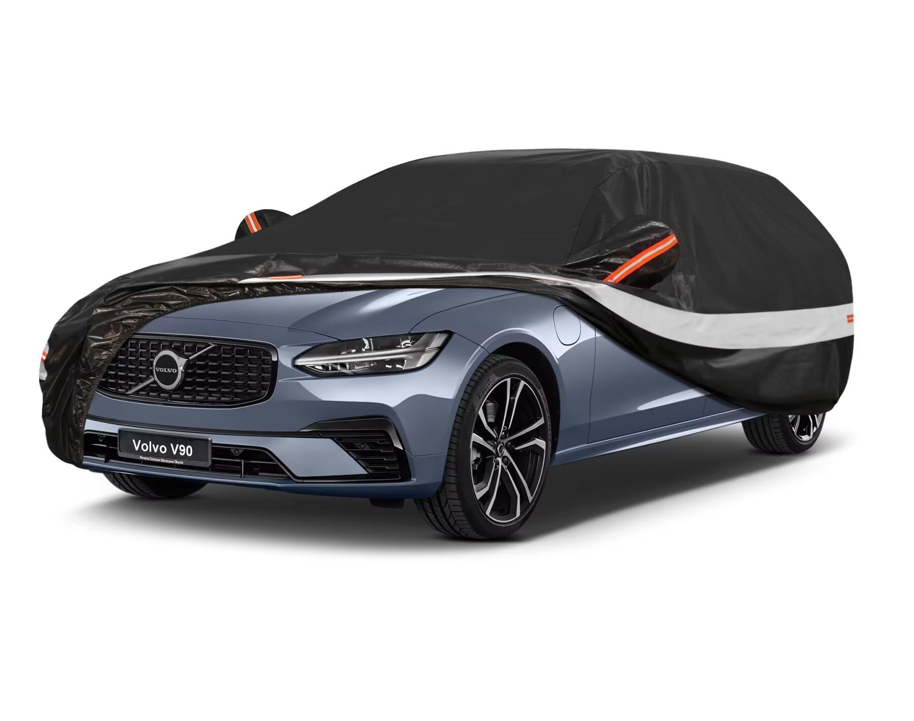 Telo Copriauto da Esterno Station wagon,Holthly 10 Strati,Copri Auto 100% Impermeabile,Copertura Antipolvere Antigraffio,per Audi A6 Avant,Mercedes Classe E,BMW Serie 5 Touring,Volvo V90.Nero.