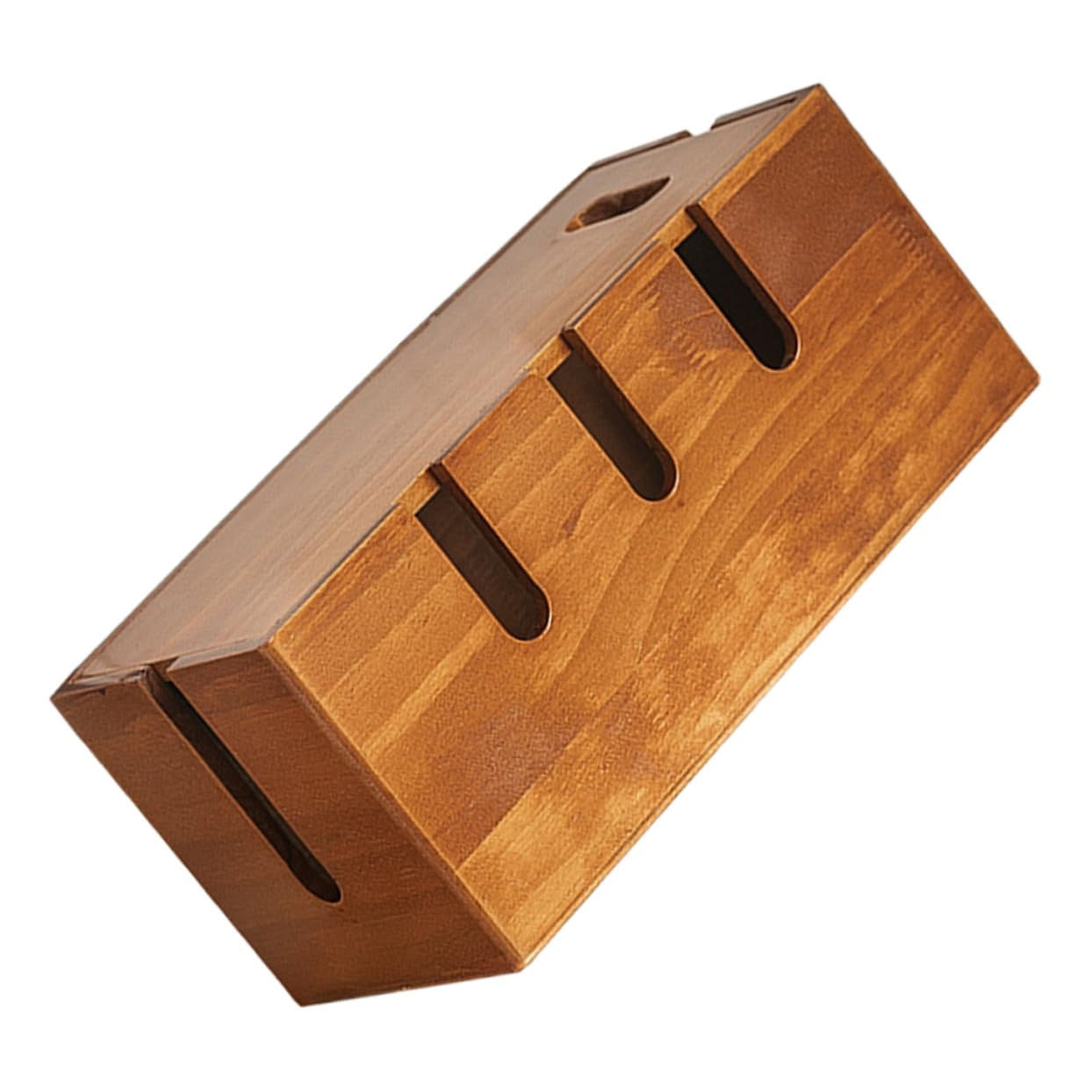 SOIMISS Organizador de Cables Caja Organizadora de Madera de Gestión de Cables Diseño Rústico y Elegante Fácil Acceso y Almacenamiento para Oficina y Hogar
