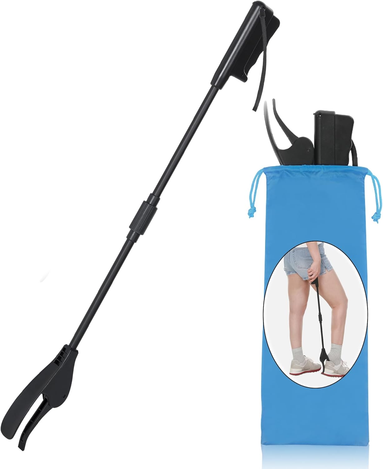 JFMkaer Shoe Horn with Grabber for Seniors 28" Long Handled