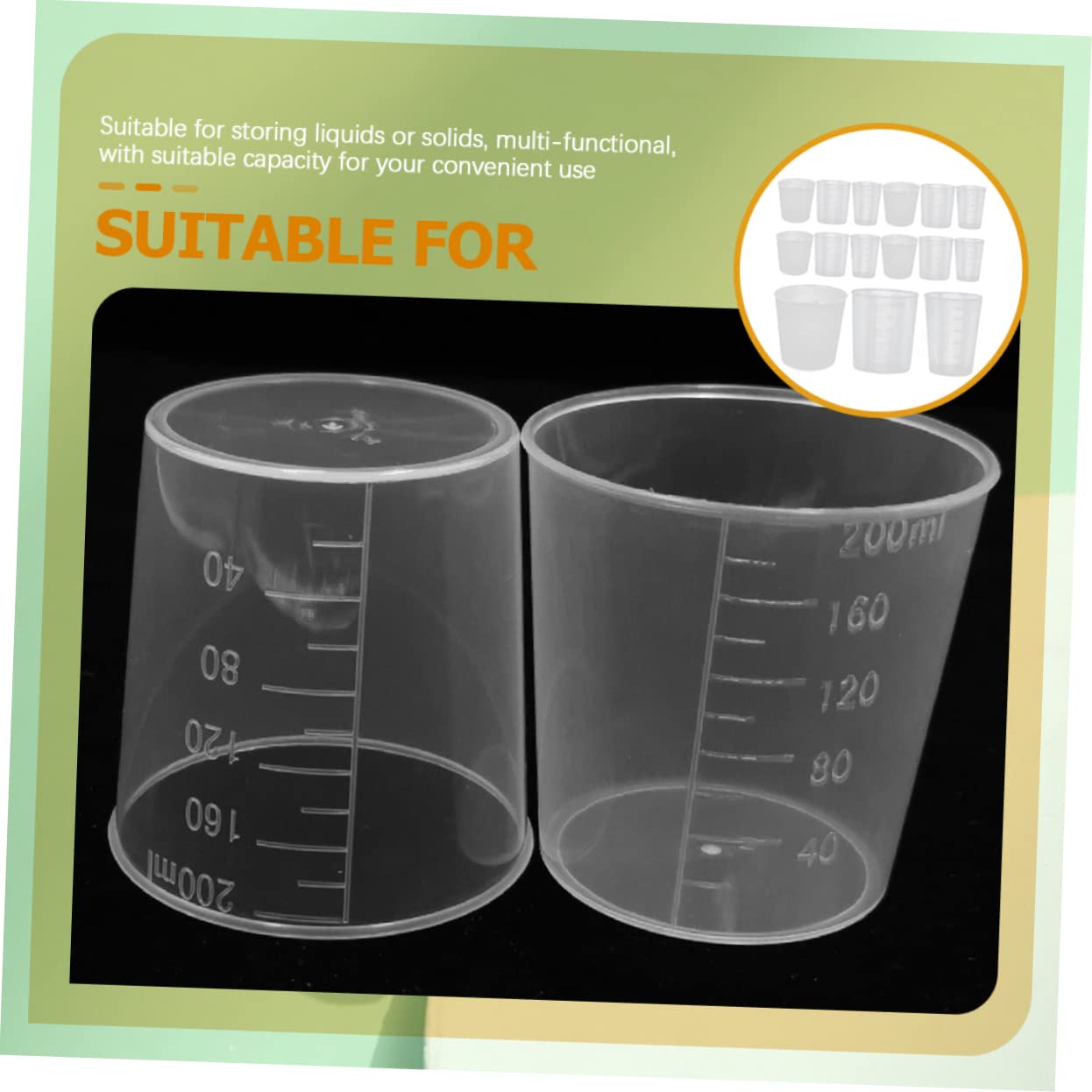Tasse à Mesurer Transparente Pp 50 Pièces 50ml 100ml 200 Ml