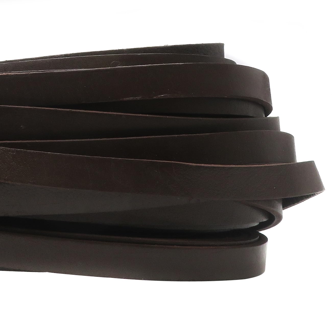 Lanière de cuir plate marron 1cm x 2,5mm en rouleau de 15 mètres pour toutes vos créations