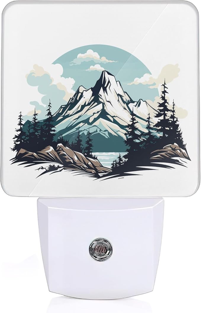 ZTHLL Nordic Forest Mountain Night Light, Night Light Plug into Wall with Dusk to Dawn Sensor, LED Lamp Energy Saving Lights for Men Women Boys Girls,Lamp for Bedroom Bathroom Hallway