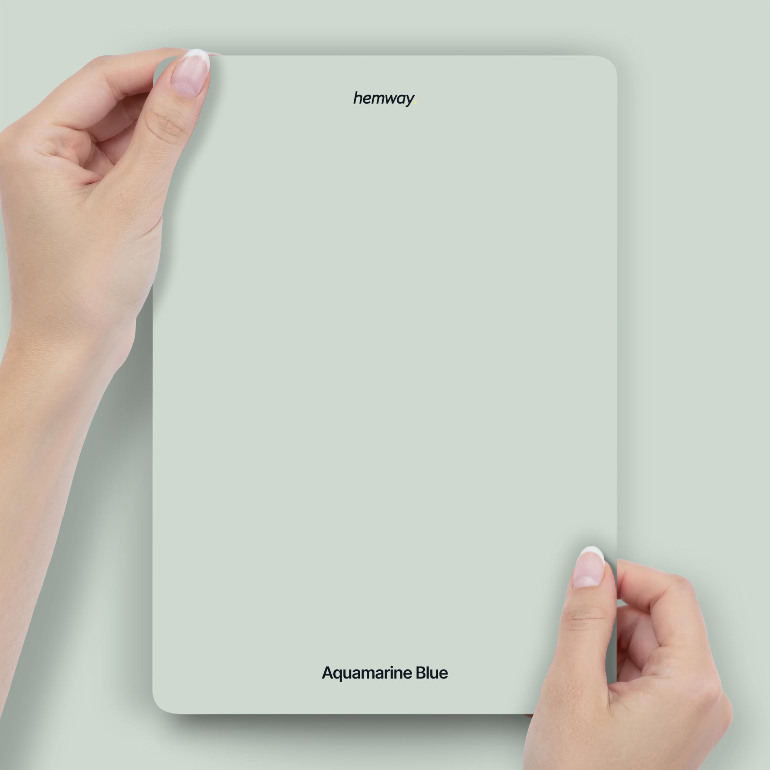 Hemway Aquamarine Blue Peel & Stick Sample Chalk Paint | A5 Accurate Colour Swatch, Mess-Free Alternative to Paint Tester Pots, Easy To Use, Eco-friendly, for Interior Furniture & Walls
