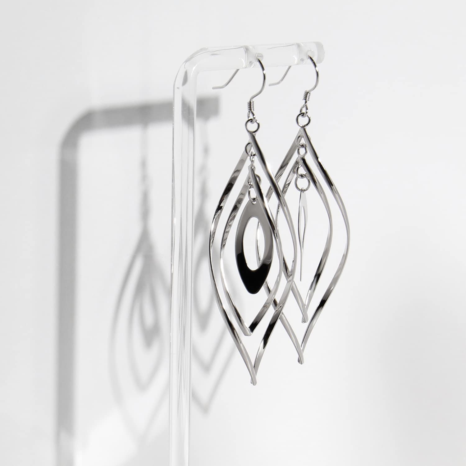 Meissa Orecchini pendenti donna Geometrica 925 Orecchini lunghi Donna Gioielli ipoallergenici, Argento