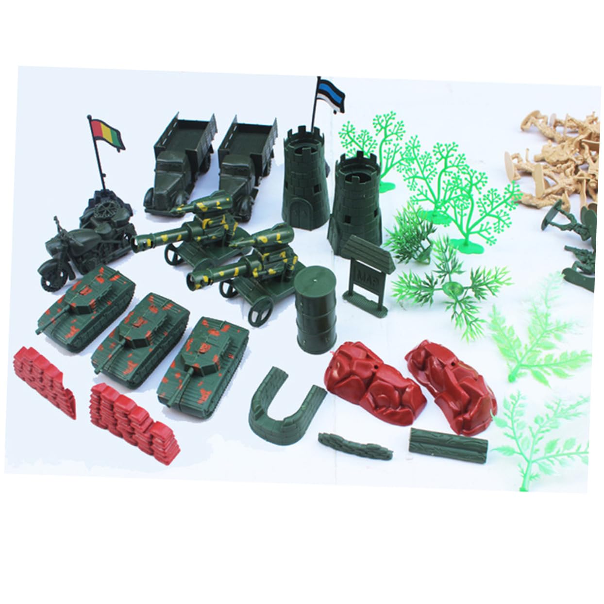 Mikinona Militar de Plástico Mini de 88 Piezas para Niños