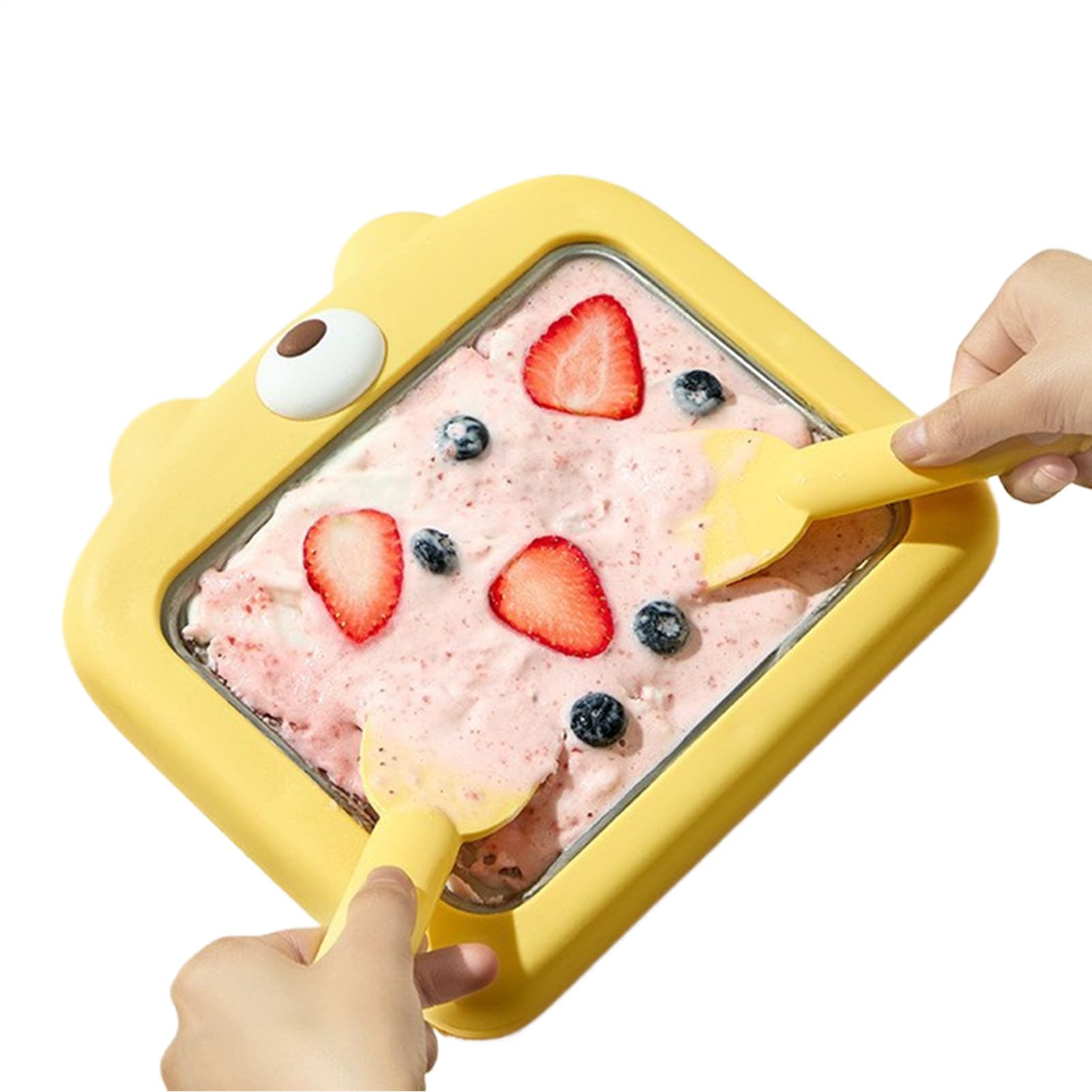 Friggitrice per yogurt | Congelatore Yogurt Maker Vassoio con spatole,Versatile Padella per domestico per adulti adolescenti amici bambini attività familiari
