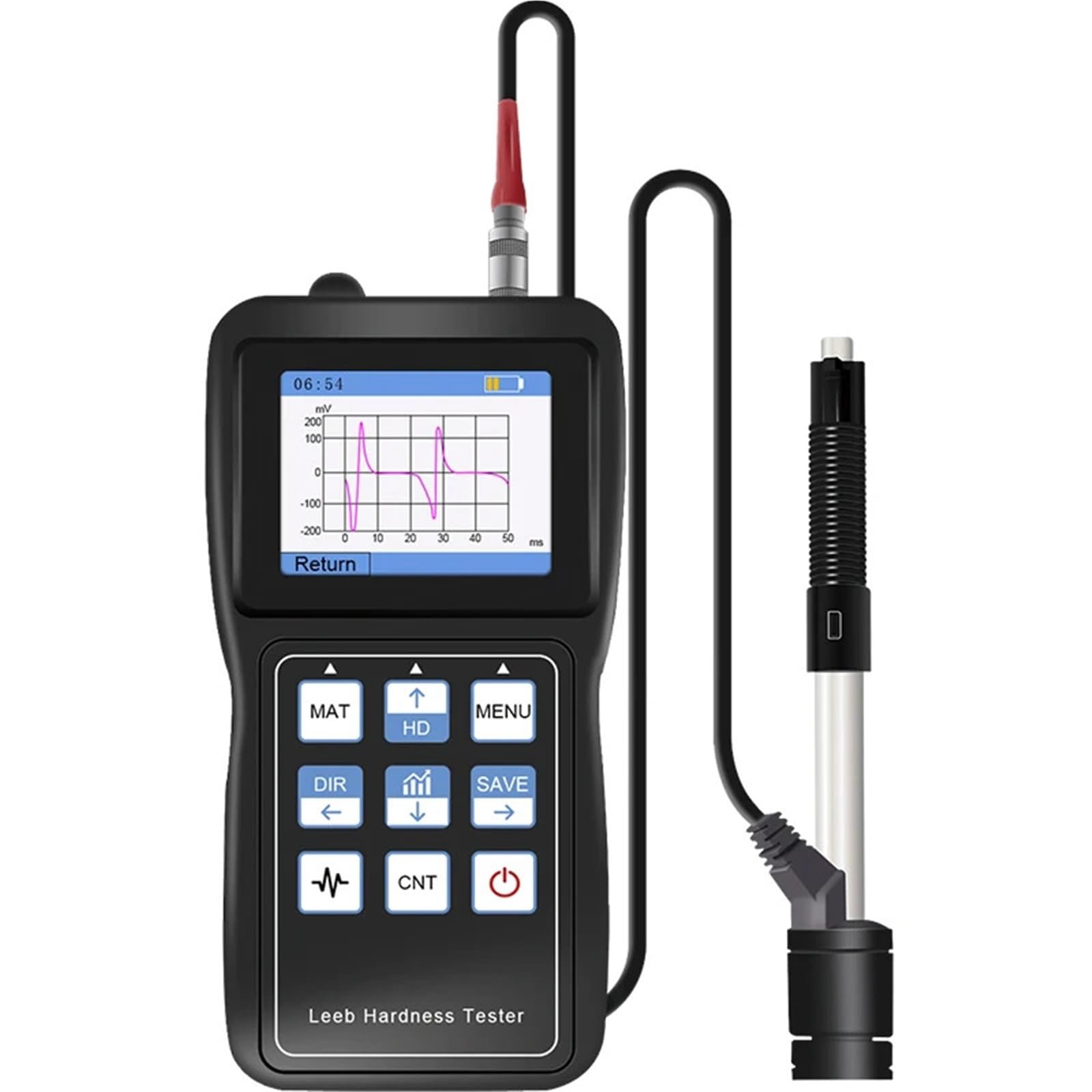 Hardness Tester, Leeb Hardness Tester High Precision Color Screen Full-Scale Hardness Tester Split Portable Leeb Hardness Tester