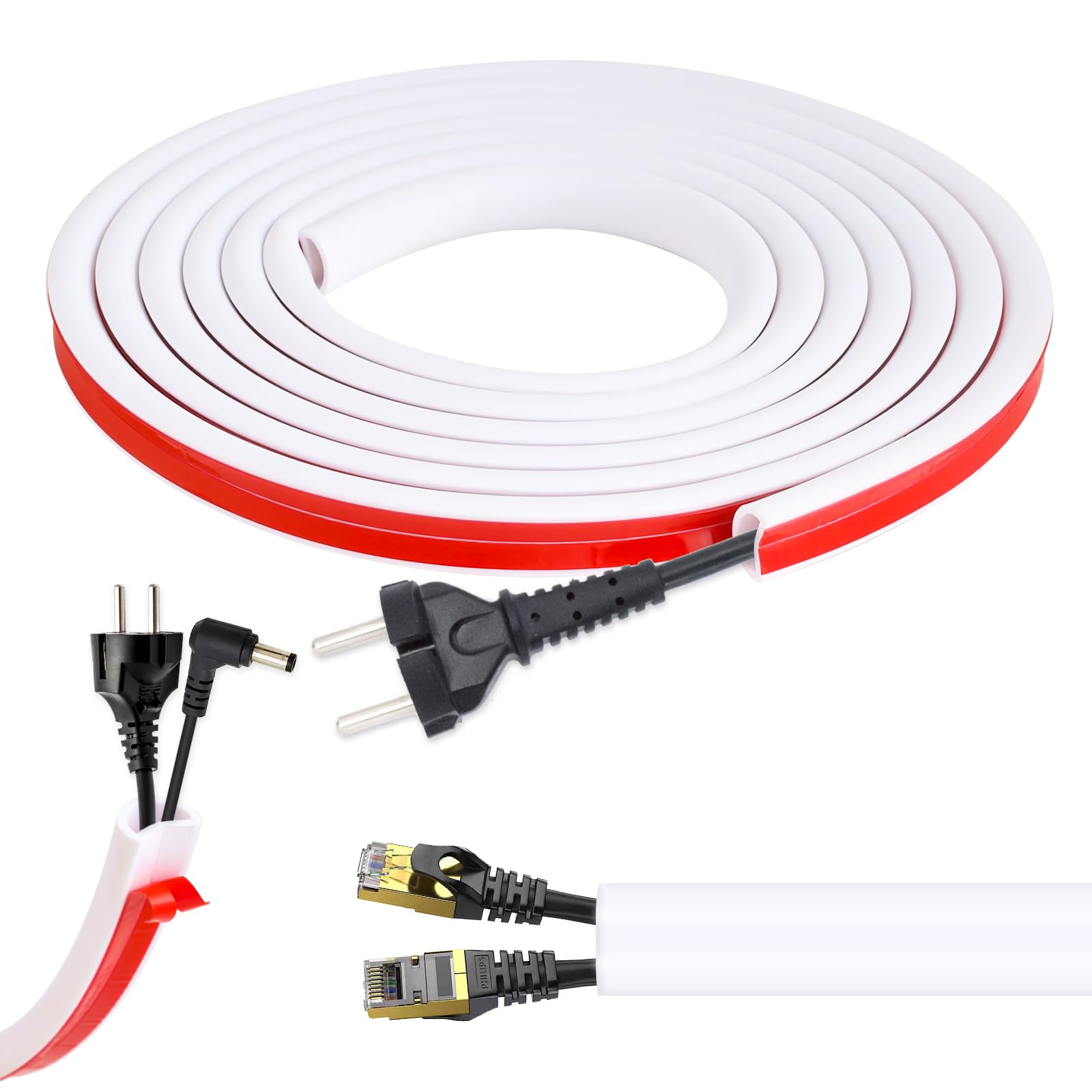 UDEELA Cable Duct Sall Self-Adhesive, Cable Ducts White For Hiding