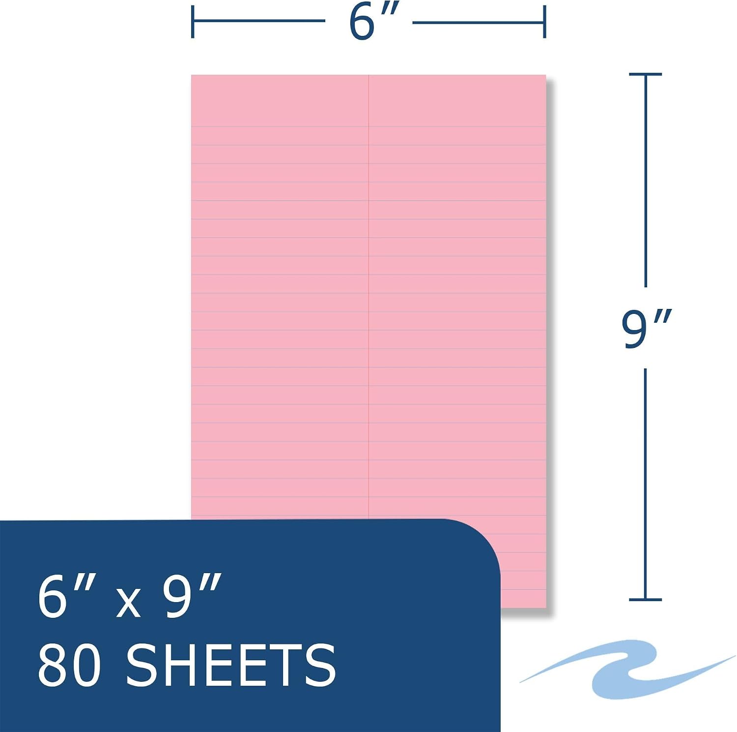 ROARING SPRING Enviroshades Colored Steno Books, 4 Pack of Memo Pads, Recycled Pink Paper, 6" x 9", 80 Sheets, Gregg Ruled, Perforated, Wirebound, Heavy Chipboard Back