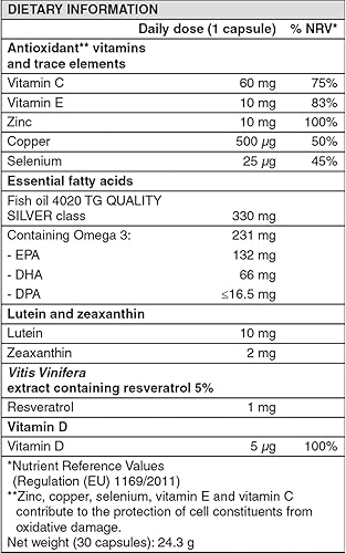Miniatura 6 de Nutrof Total Cápsulas  Suplemento de salud ocular con luteína, zeaxantina, Omega 3 y antioxidantes  Nutrientes esenciales para una salud óptima de