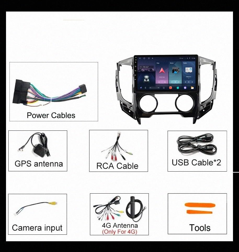 Pantalla Carplay para Mitsubishi Triton L200 con Android Auto inalámbrico 7