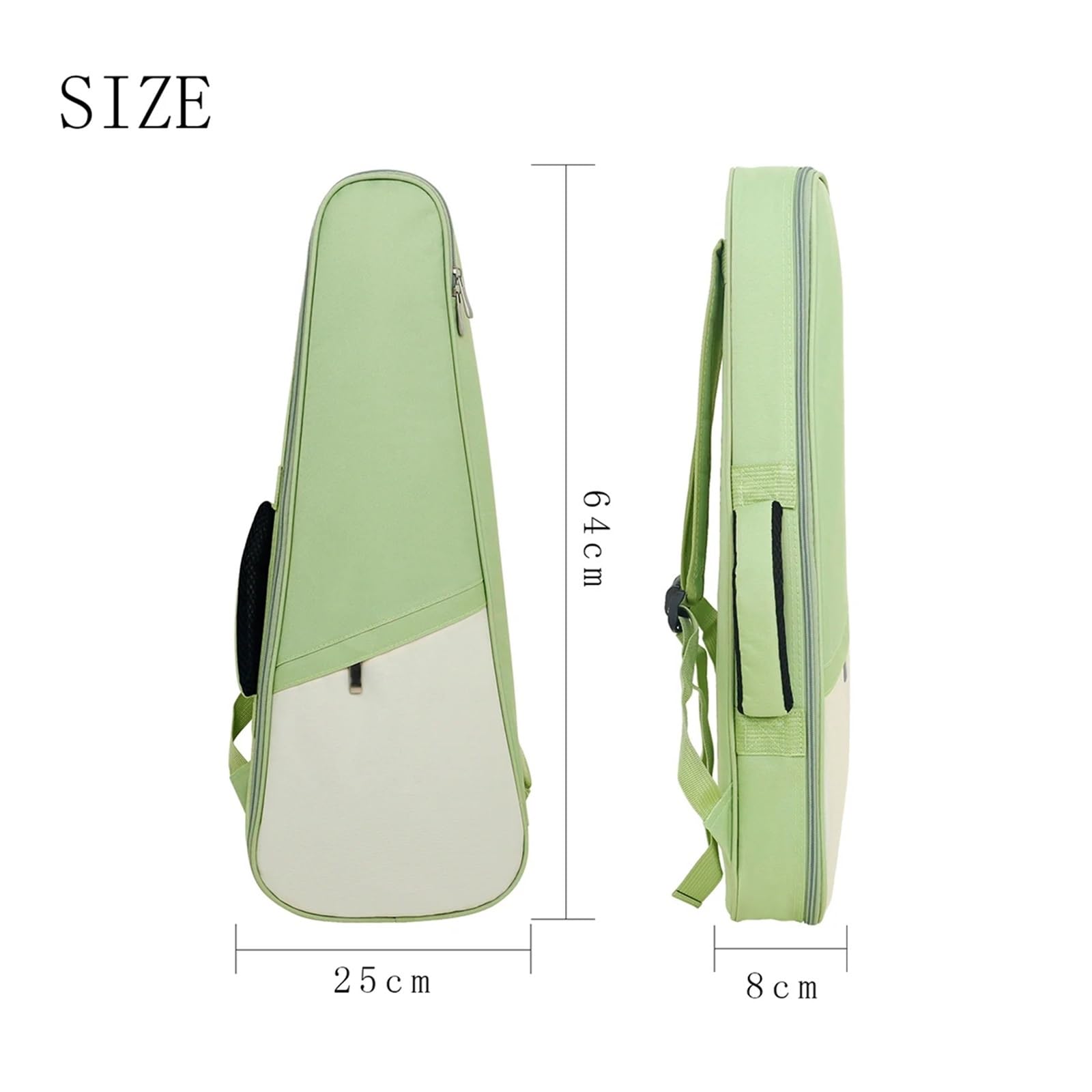 Funda para Guitarra Bolsa portátil de 26/27 Pulgadas for Guitarra, Bandolera Oxford de algodón Perlado, Impermeable, Mochila con Piezas y Accesorios(Dark Green)