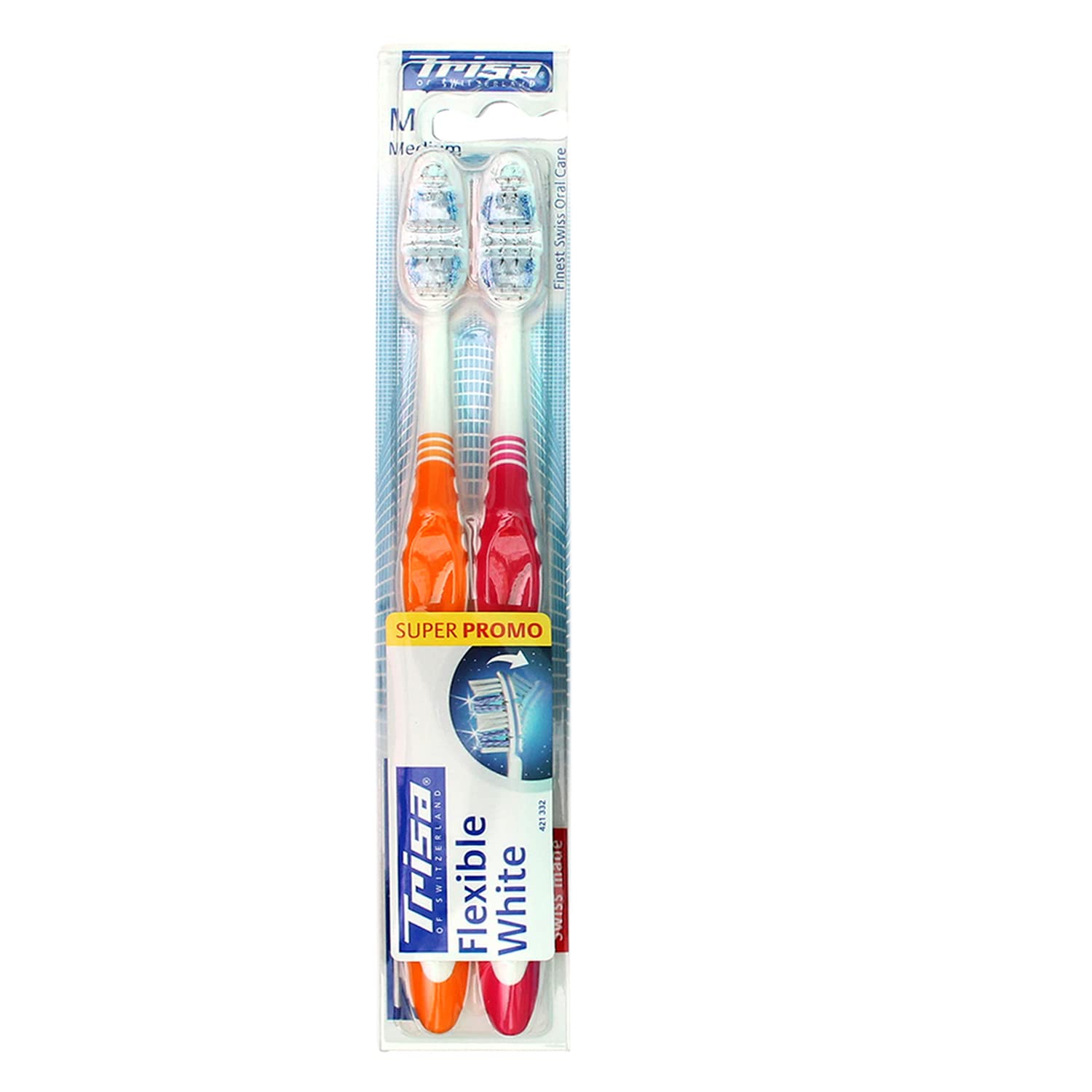 Trisa Flexible White Medium Toothbrush Pack of 2 (Assorted Color)-picture-39
