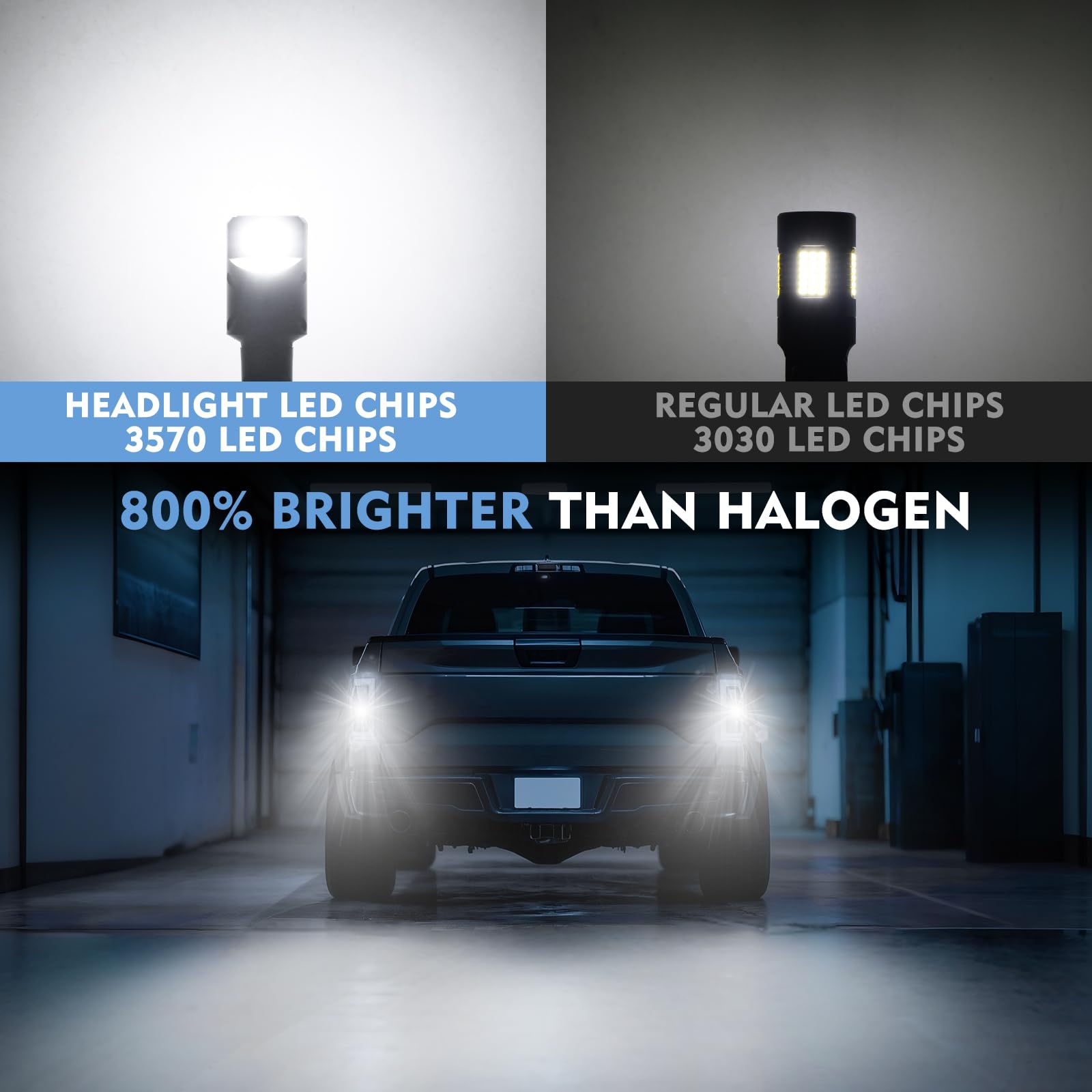AINOSEIN 921 912 LED Reverse Lights Bulb, 1000% Ultra Brighter with 3570 Chips (Brighter Than 3030), All-aluminum Body, 906 T15 W16W LED Bulb for Tail Back Up Light, Xenon White 6000K, Pack-2