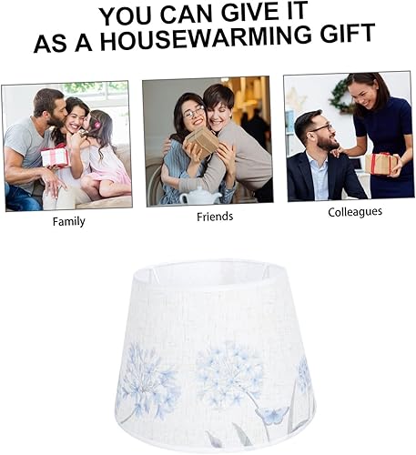 Miniatura 2 de DOITOOL 1 pantalla de lámpara con adornos de metal, decoración blanca, para lámparas de pie, cubierta de lámpara de tela, pantalla de noche,