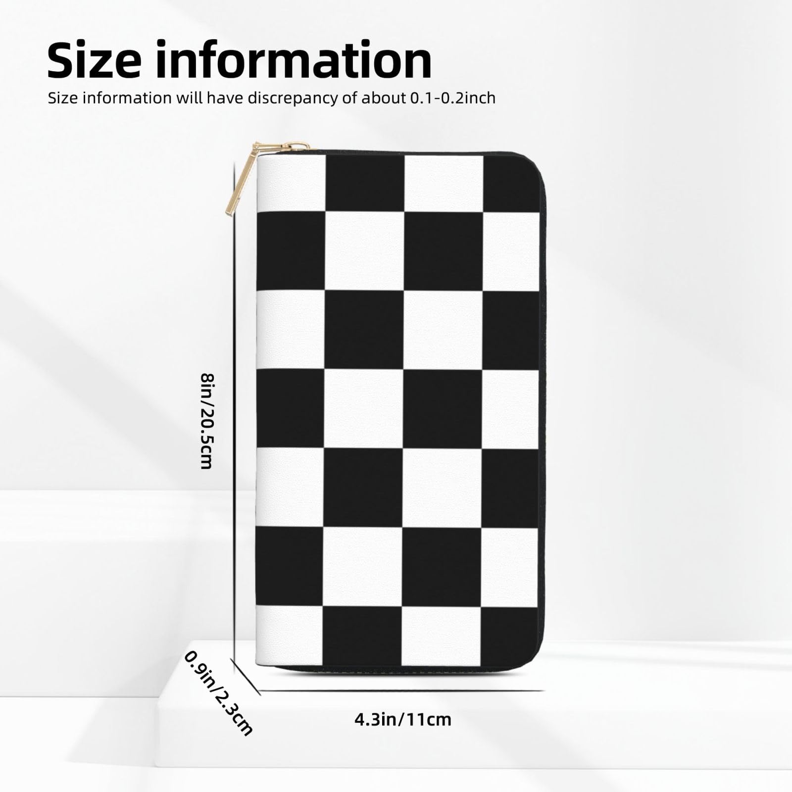 Amazon.co.jp: 財布 黒と白の市松模様のチェッカーボード 長財布