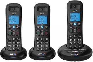 BT 3570 Cordless Landline House Phone with Nuisance Call Blocker, Digital Answer Machine, Trio Handset Pack