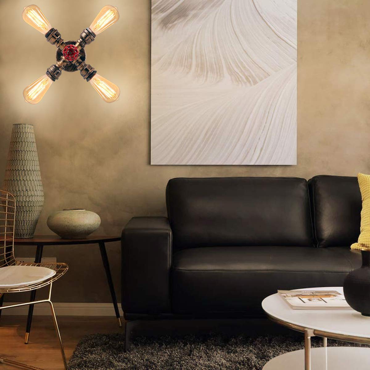 Industriële Hanglamp Kooi Modern Vintage Plafondlamp met Fitting voor Slaapkamer en