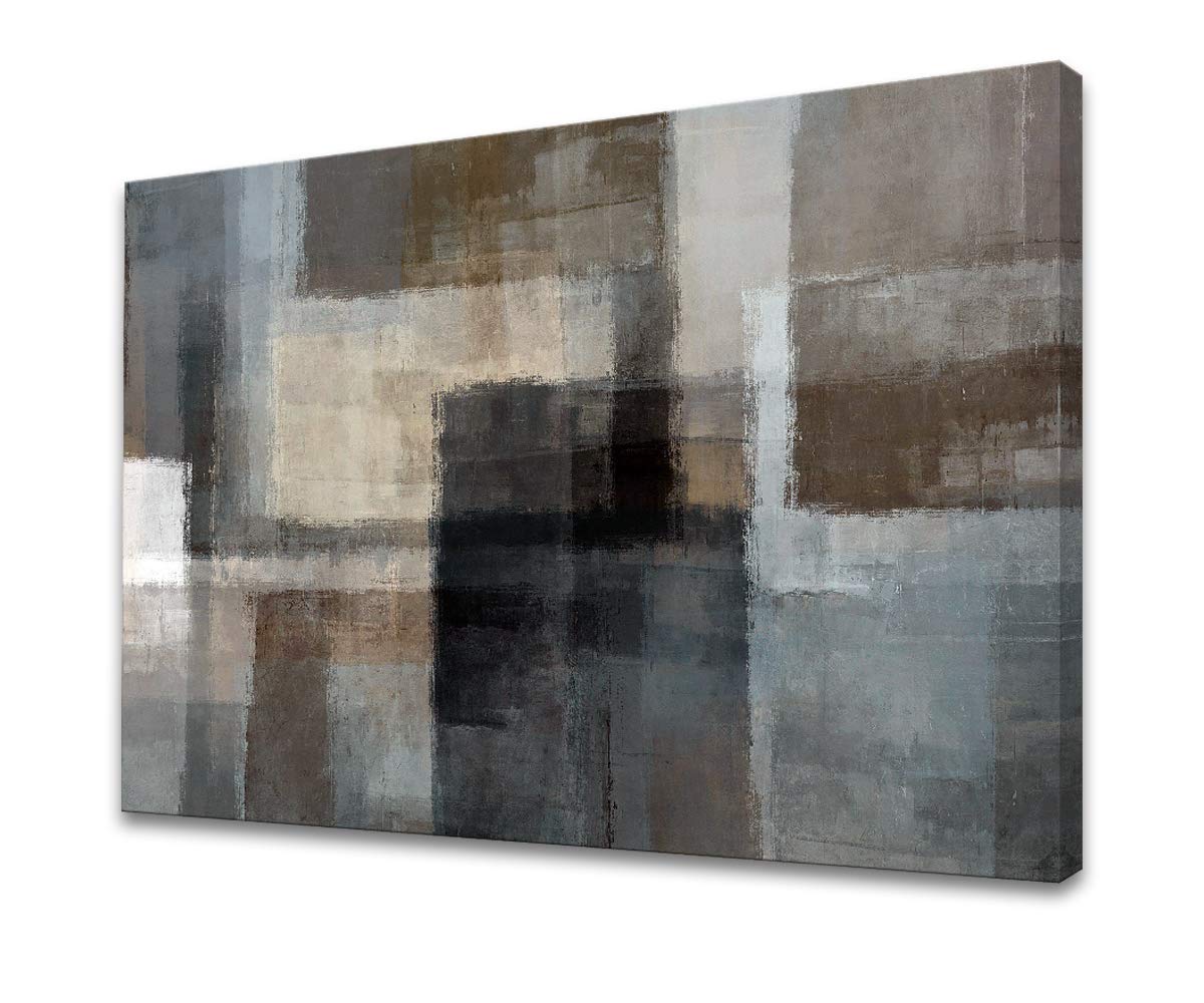 Cao Gen Decor A62481 Canvas Prints Abstract Wall Art Print Paintings Grey and Brown Home Decor Stretched and Framed Ready to hang for Living Room Bedroom and Office Home Kitchen Artwork 32X48 inch