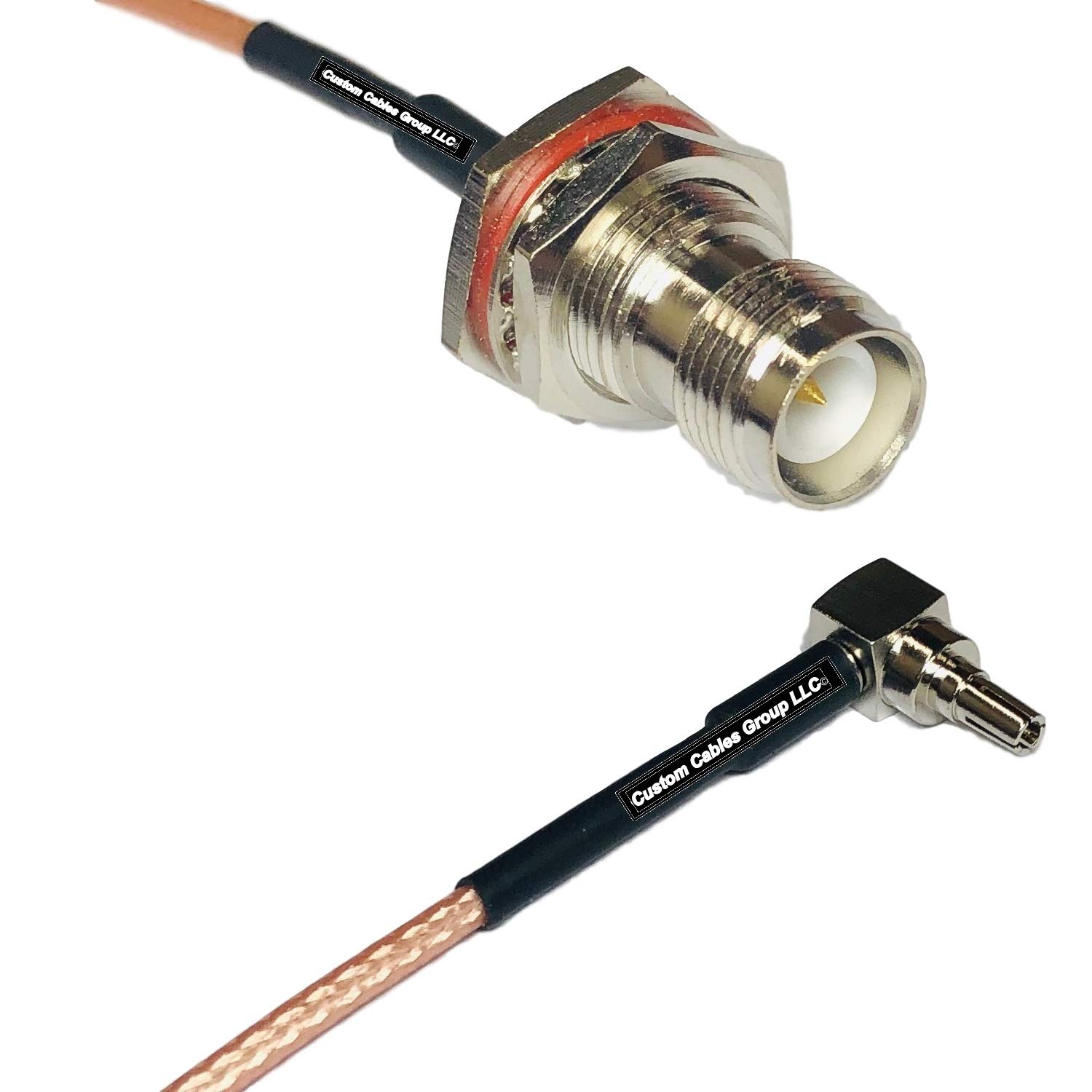 6 feet RG316 RP-TNC Female Bulkhead to CRC9 Male Angle RF Pigtail Coaxial Cable