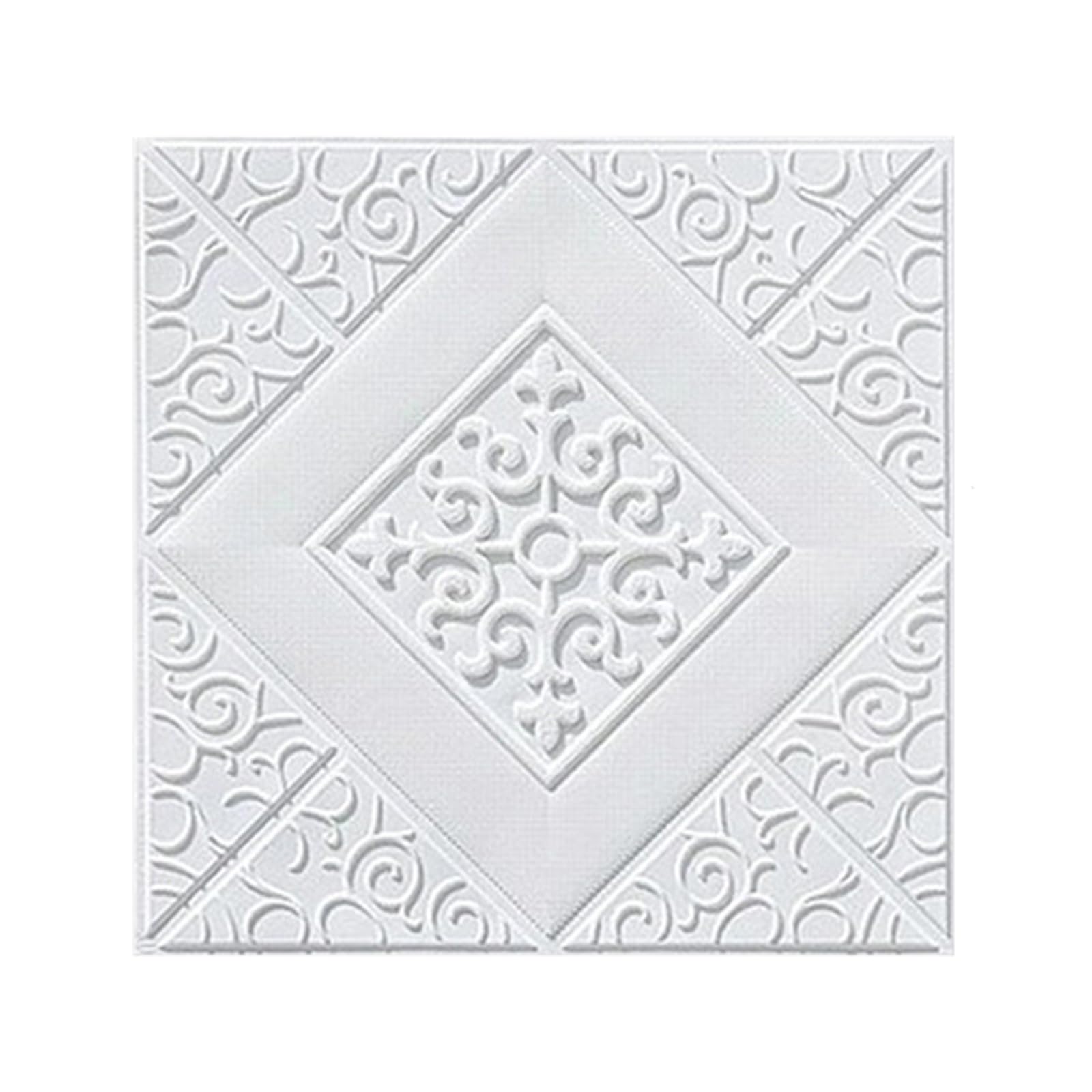 Deckenplatten Selbstklebend,Deckenverkleidung Paneele,Deckenpaneele Feuchtraum,Leicht Und Dennoch Langlebig,FüR KüChen,Badezimmer,Keller Und GewerberäUme