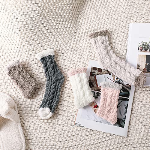 Premillow Fuzzy Socks for Women - Winter Fluffy Cozy Socks with Coral Fleece,Warm Soft Slipper Sock for Women2