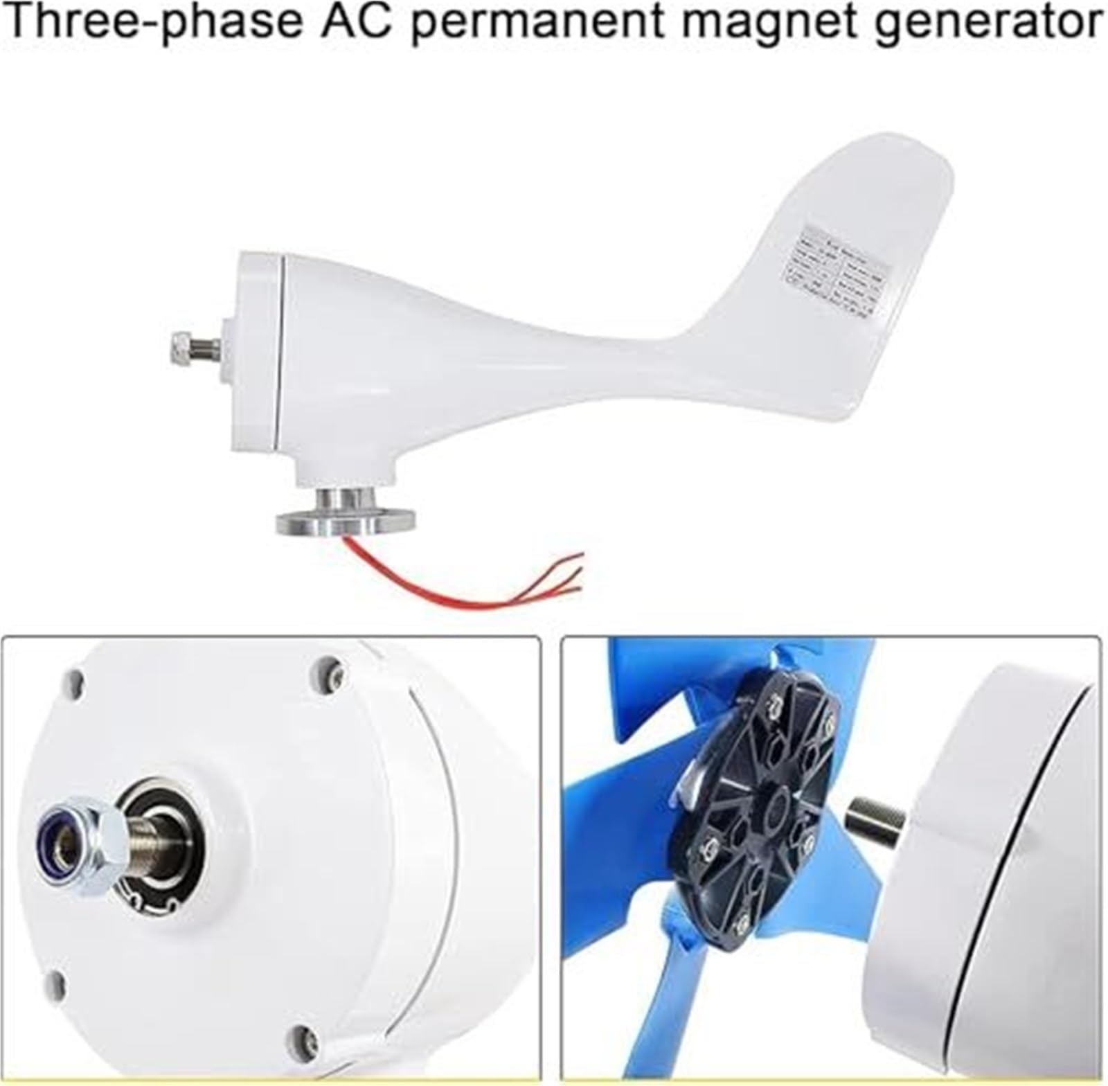 Zestaw generatora turbiny wiatrowej 5000 W, 12 V/24 V/48 V, 5-łopatowy system turbiny wiatrowej, z inteligentnym sterownikiem wiatru, idealny do rozwiązań zasilania poza siecią (24 V)