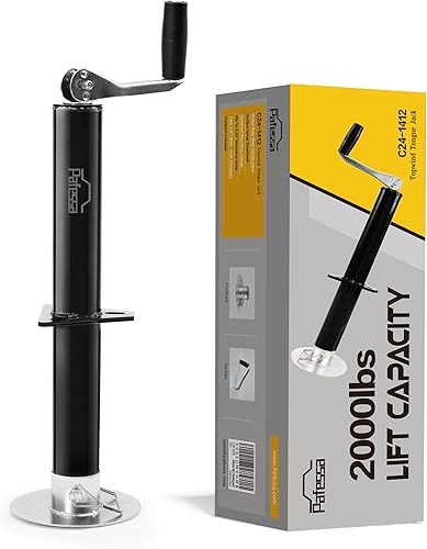 Miniatura 8 de Pafessa Gato de remolque utilitario de marco A de 2000 libras, elevador de 15 pulgadas, gato de lengua Slidewind Jack de alta resistencia, pata de