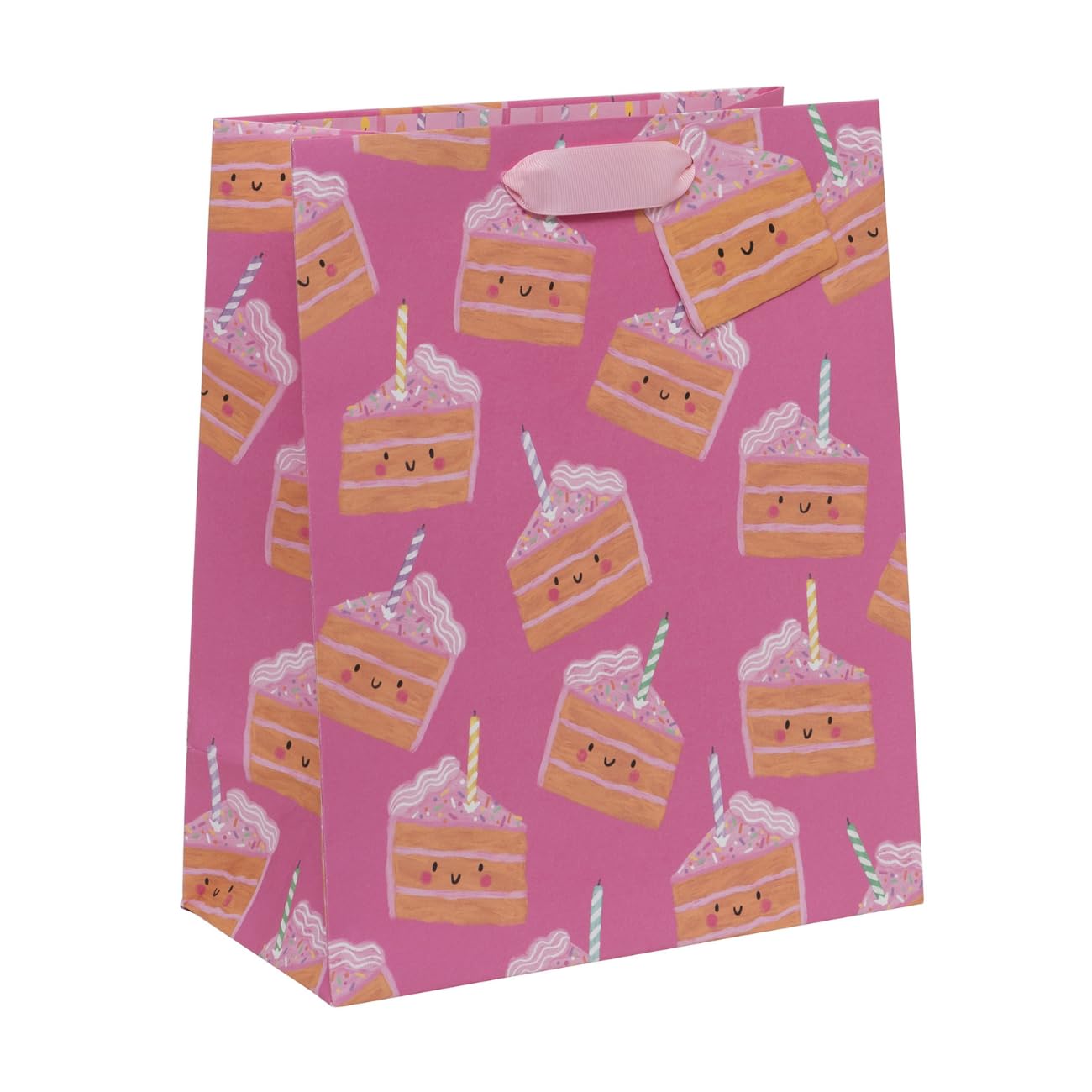 Glick Luxury Large Gift Bag, Cakey Pink, Recyclable Bag for Birthdays & Celebrations for Her, 315 x 260 x 135 mm, Pink