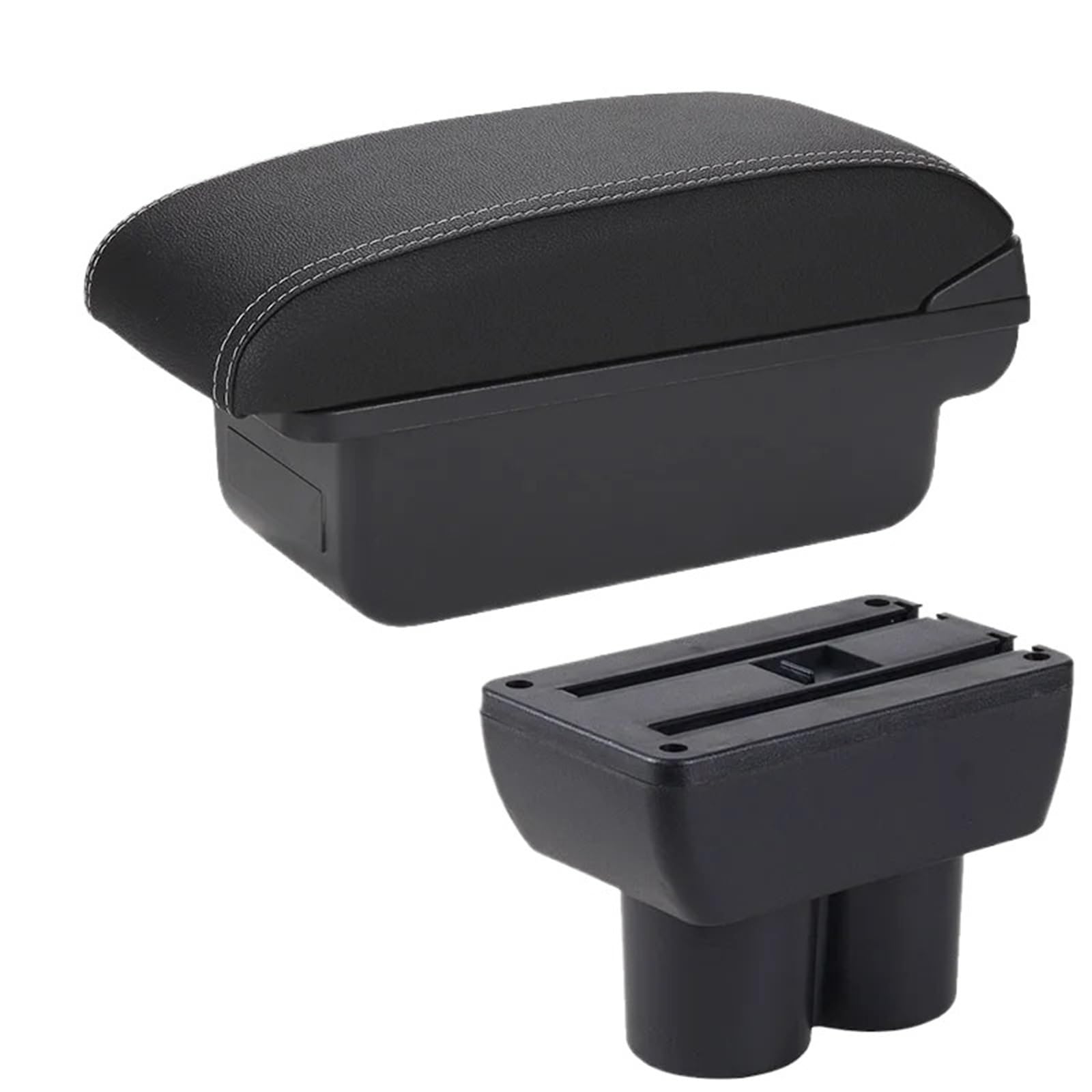 NOKRGQW Car Armrest Box For Suzuki For Jimny JB23 JB43 1999-2017 Car Armrest Retrofit Parts Storage Box Accessorie(C3 Black white NOUSB)